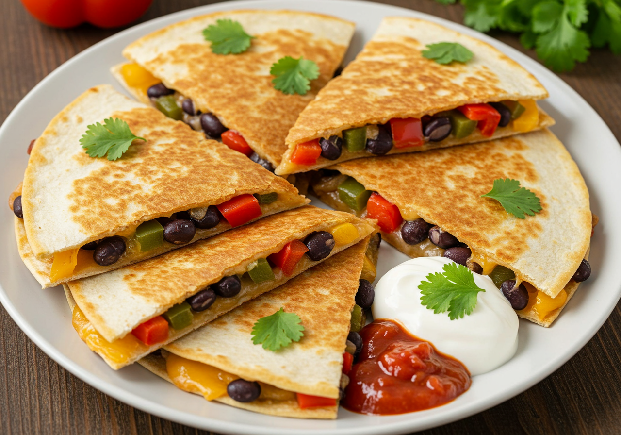 Bell Pepper and Black Bean Quesadillas