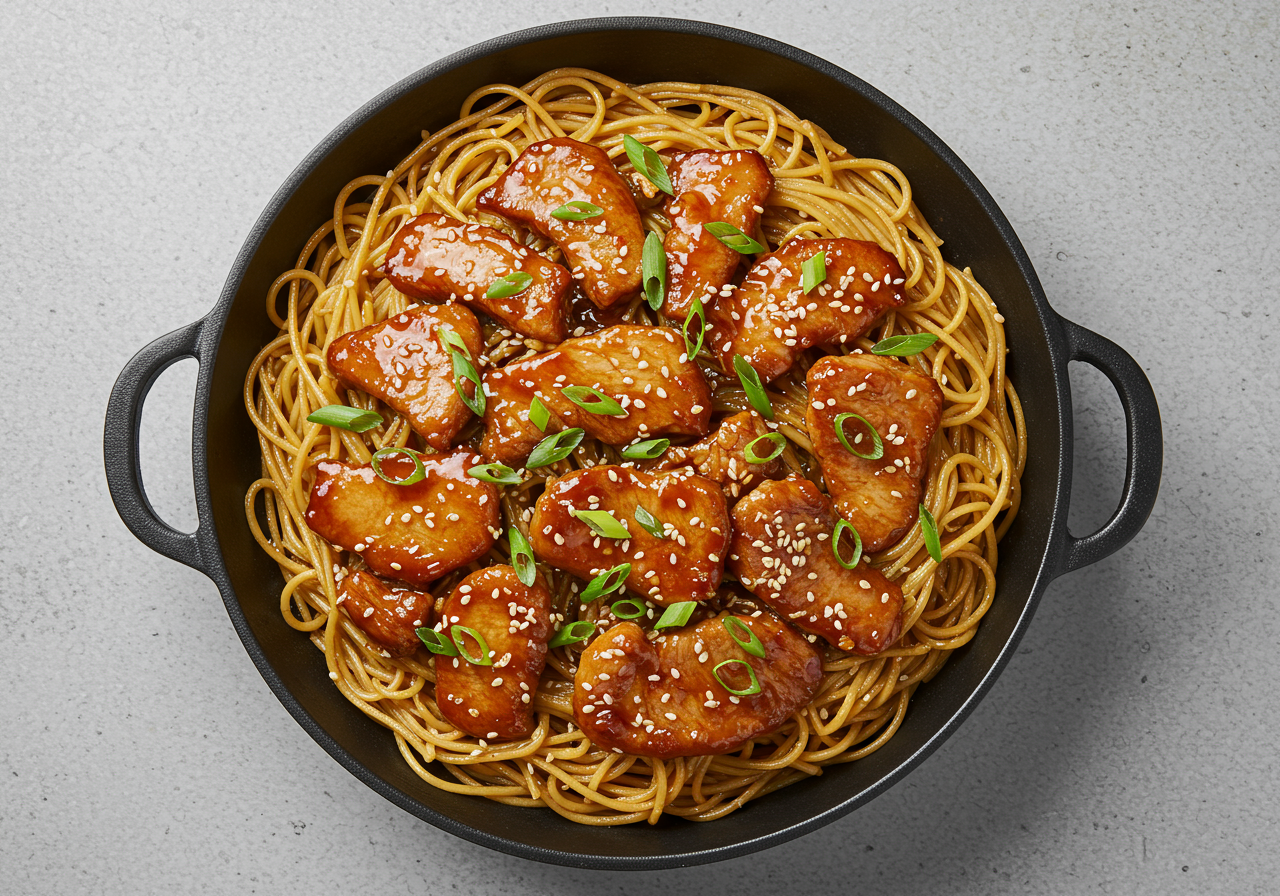 Korean BBQ Pork with Sesame Noodles