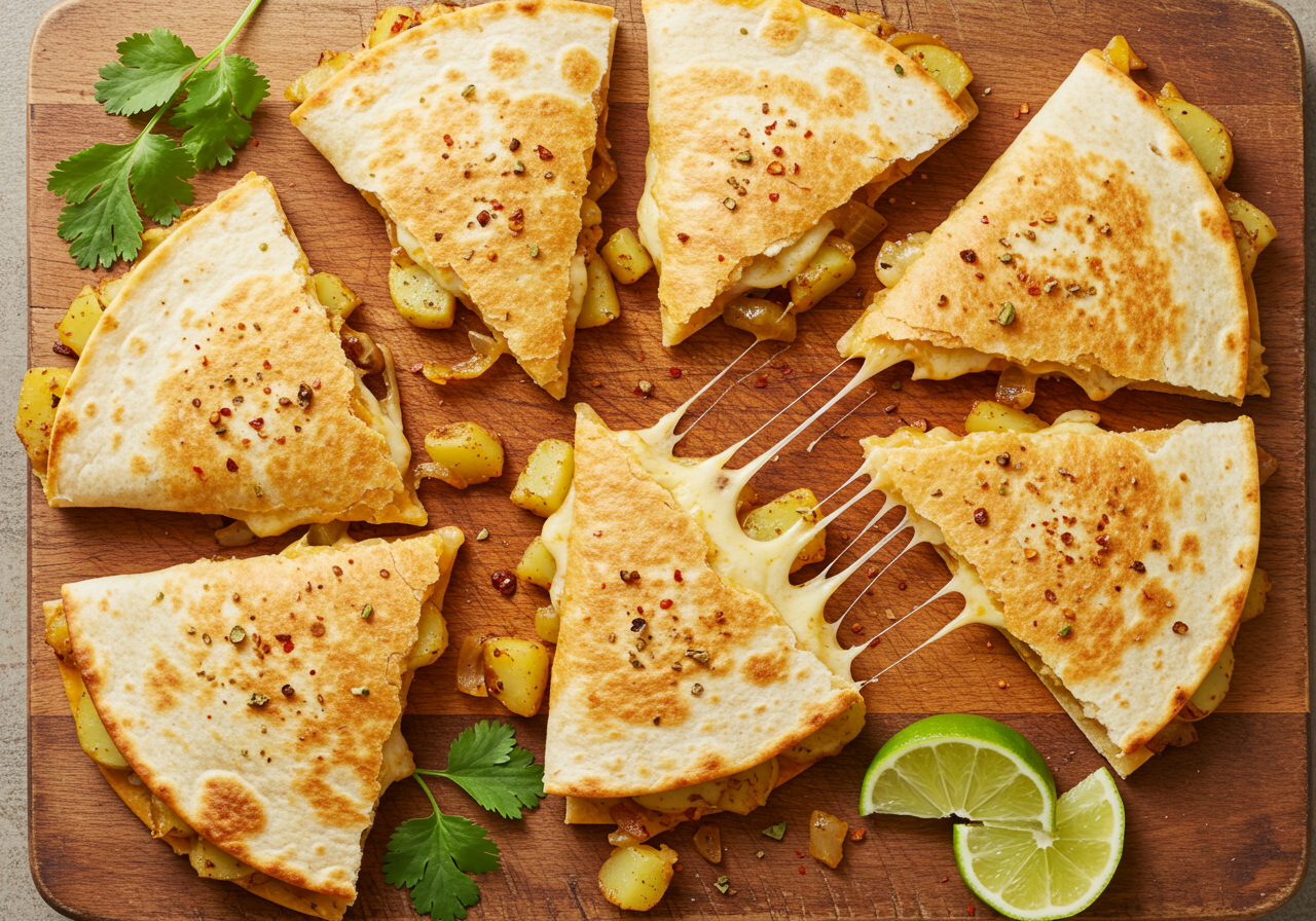 American Potato and Onion Quesadillas