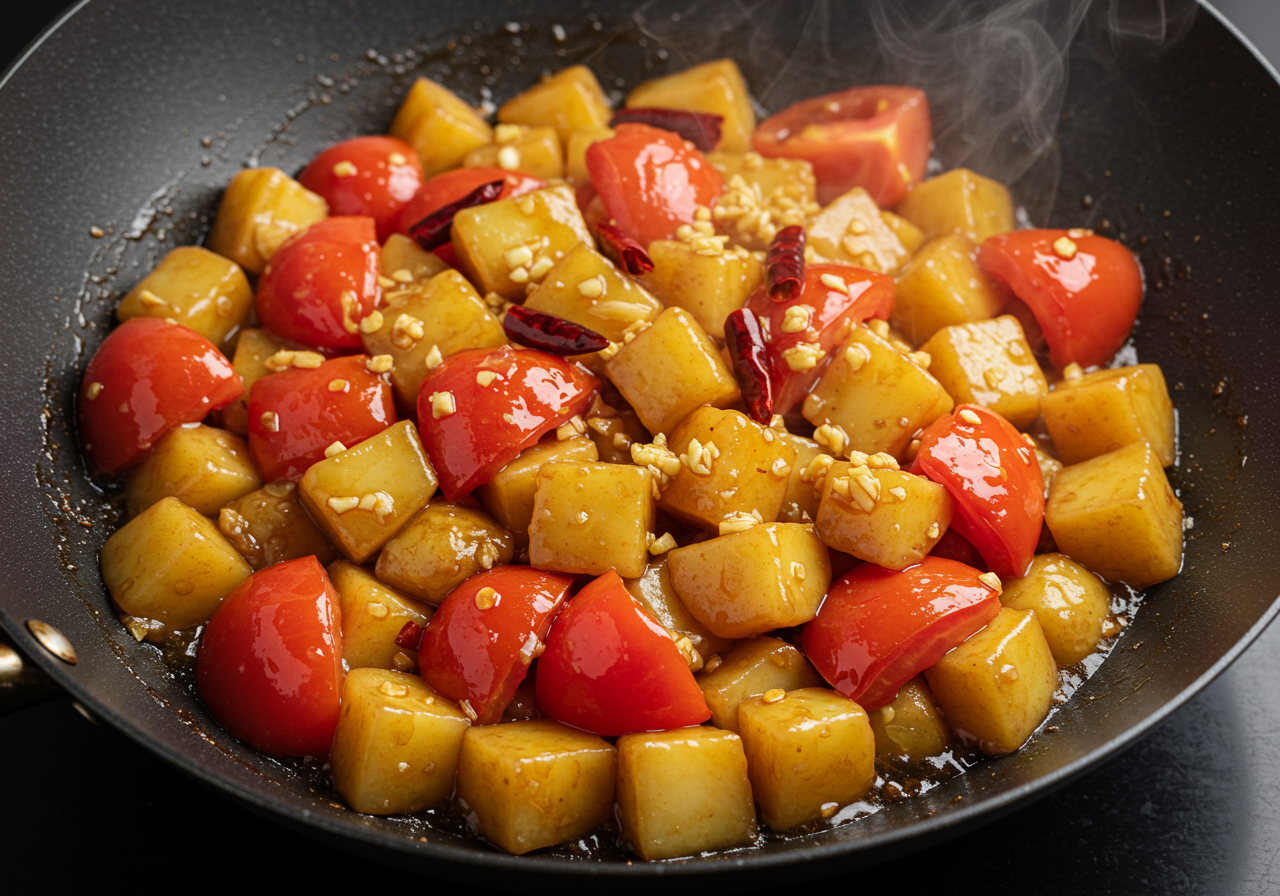 Chinese Tomato & Potato with Soya Sauce