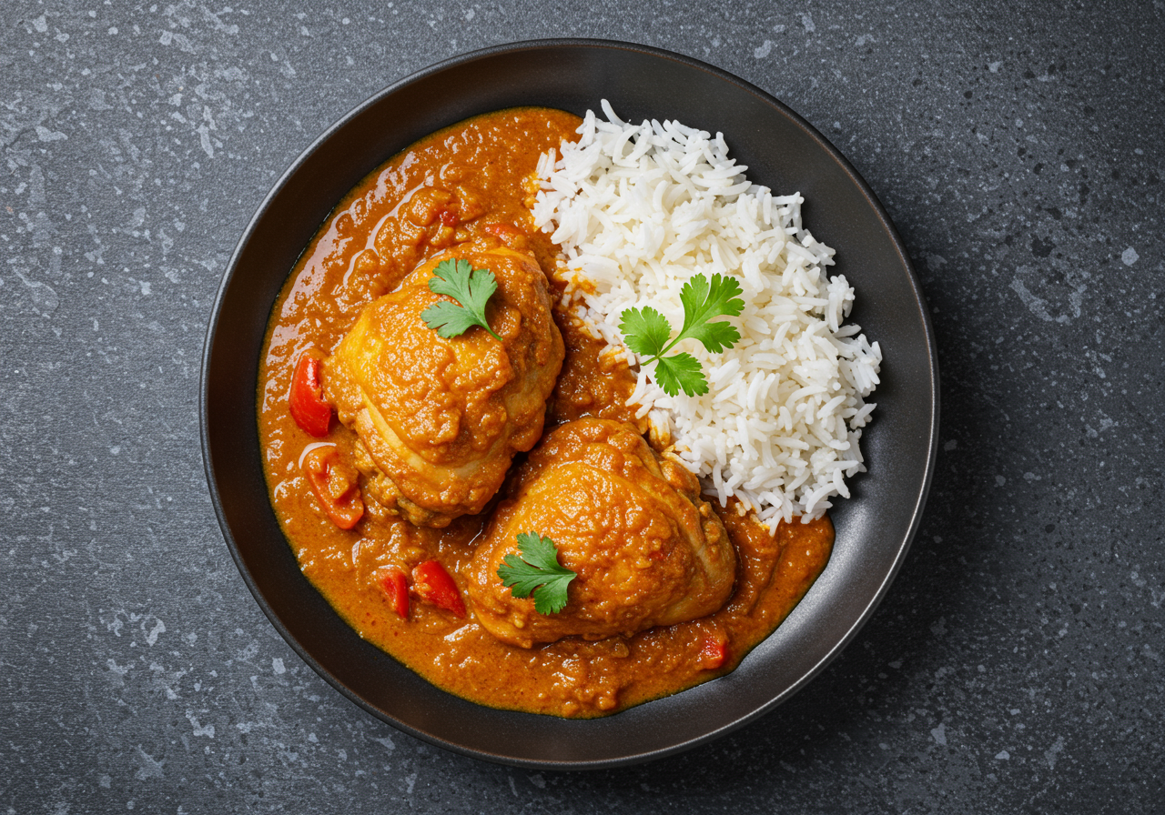 Halal Chicken Thigh Curry with Rice