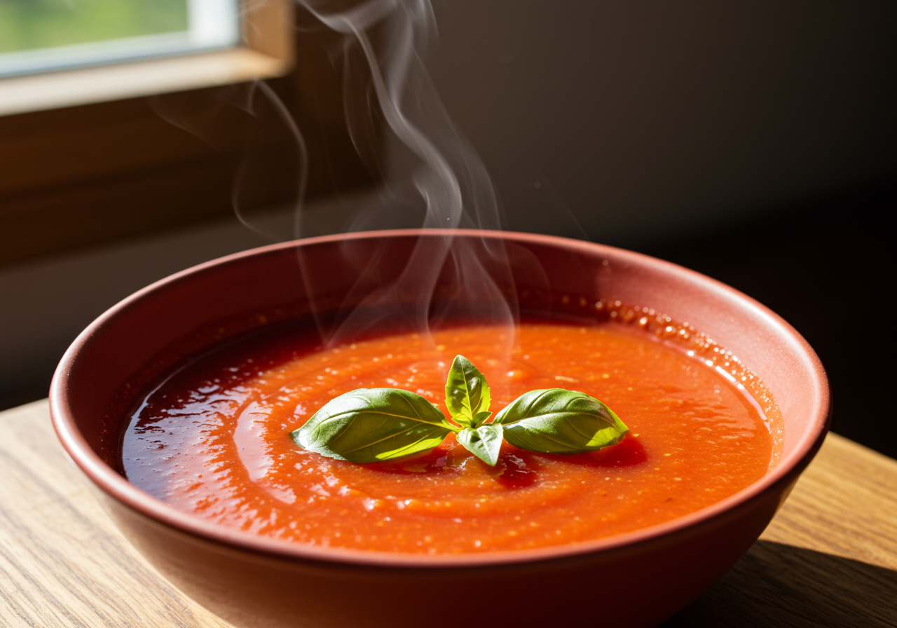 Tomato and Basil Soup (Low Fat)