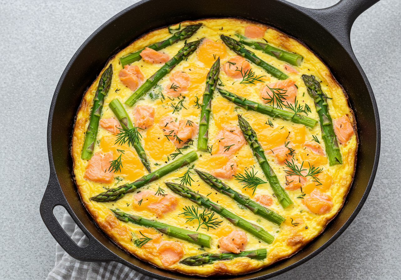 Salmon and Asparagus Frittata