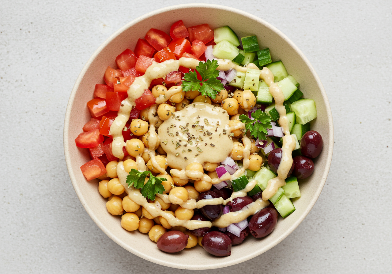 Mediterranean Chickpea & Tomato Bowl