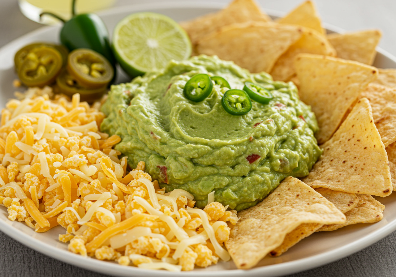 Keto-Friendly Guacamole & Cheese Chip Dip