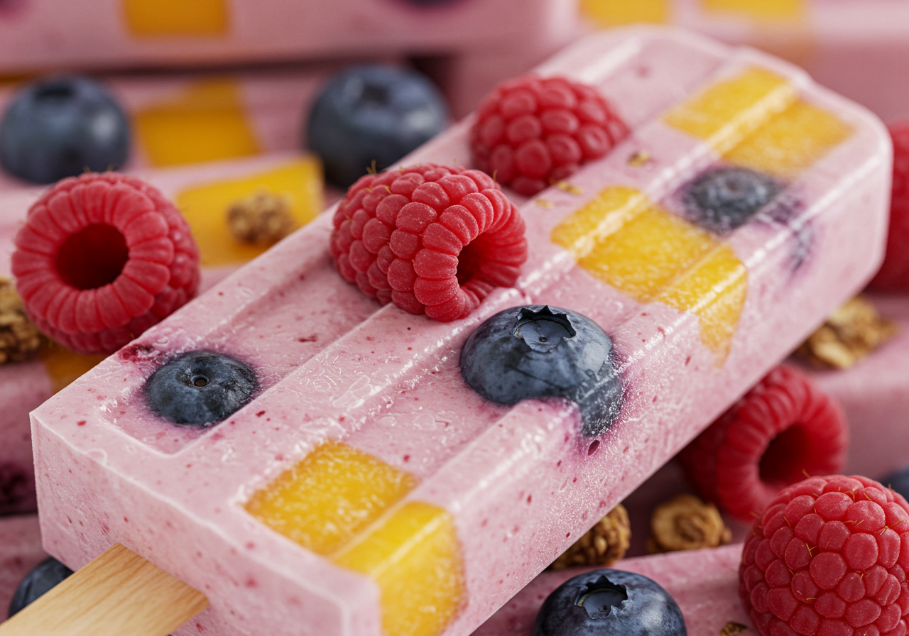 Berry Yogurt Parfait Pops
