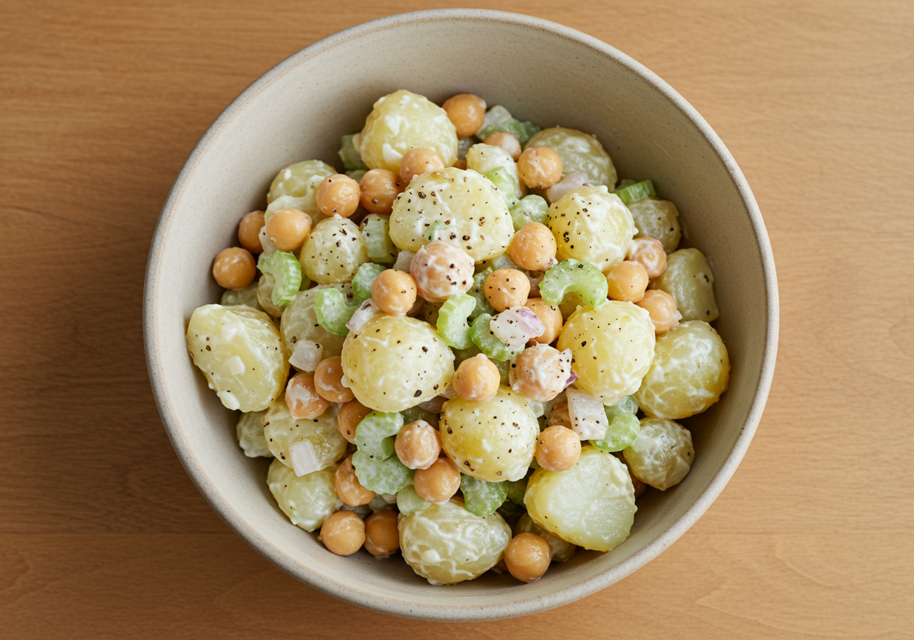American-Style Potato Salad with Chickpeas and Dairy-Free Dressing