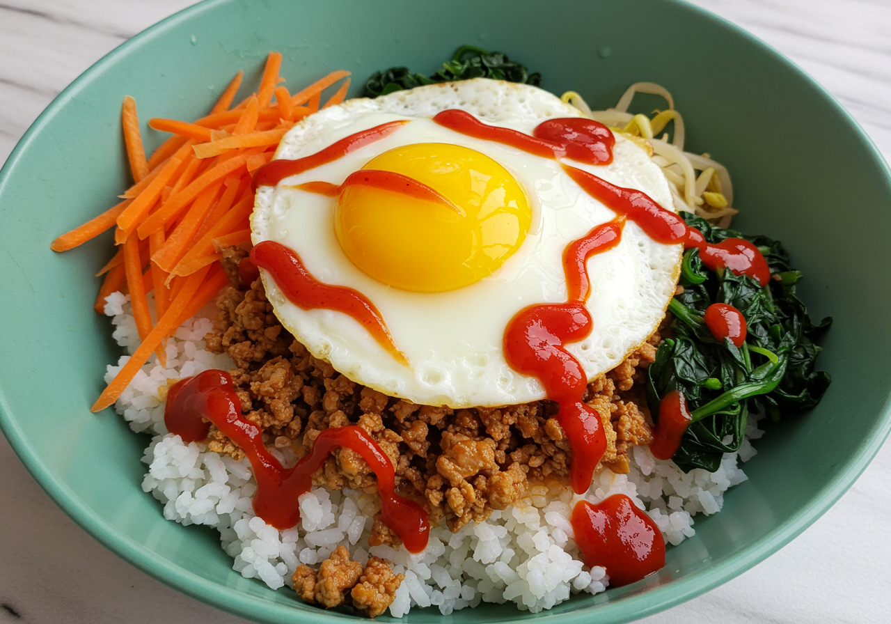 Korean Ground Chicken Bibimbap Bowls