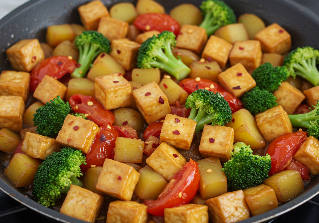 Honey-Garlic Tofu and Vegetable Stir-fry