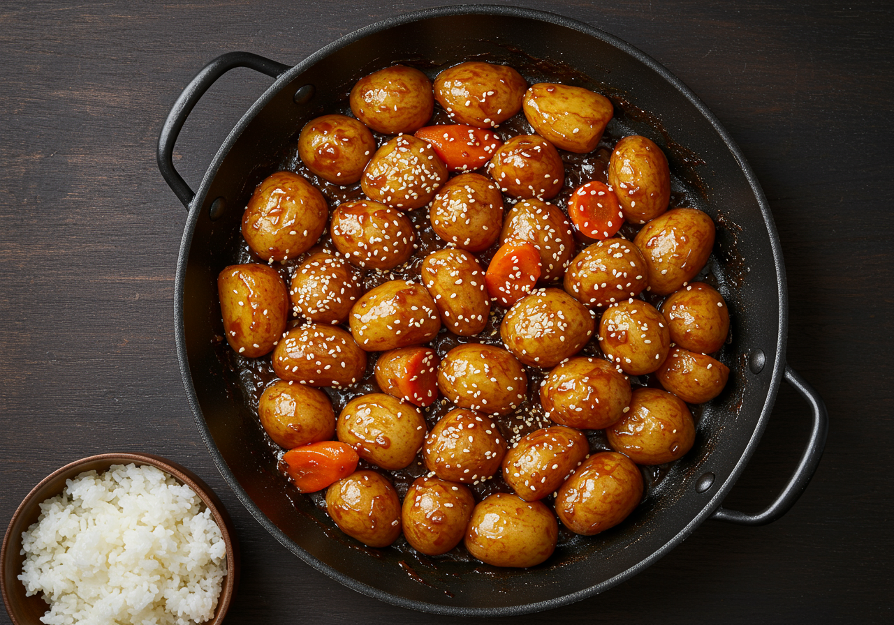 Korean Braised Potatoes and Carrots (Gamja Jorim)