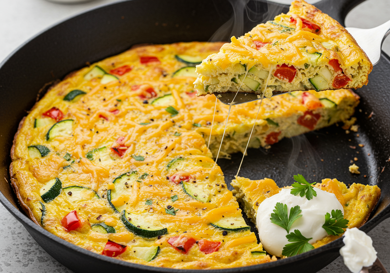 Zucchini and Red Pepper Frittata