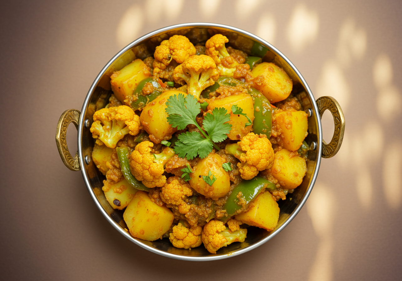 Aloo Gobi Masala with Green Pepper