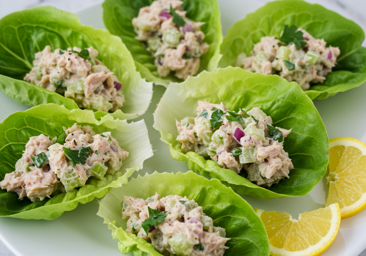 Italian Tuna Salad Lettuce Wraps