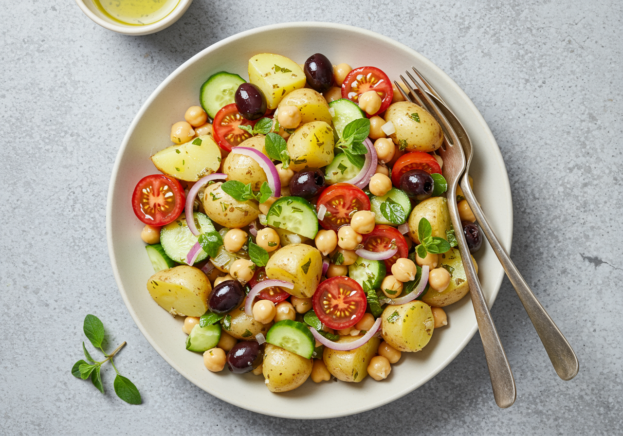Greek Potato & Chickpea Salad