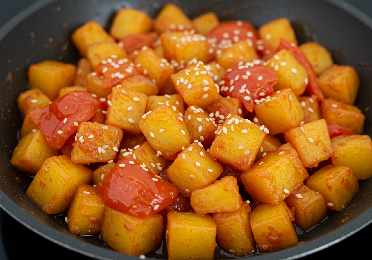 Korean-Inspired Tomato & Potato Stir-Fry