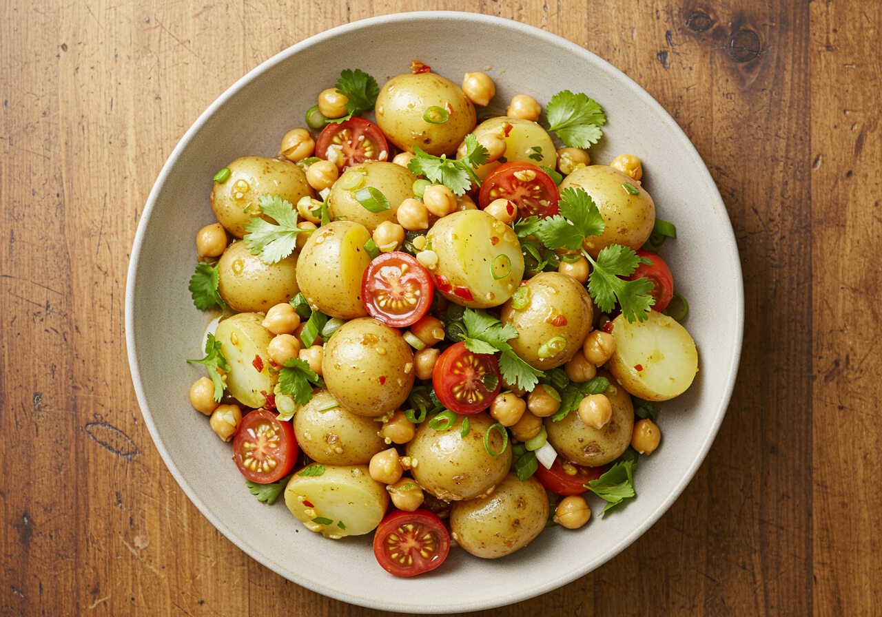Thai Tomato Chickpea Potato Salad