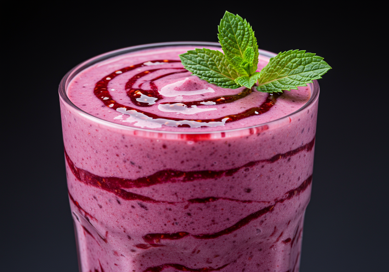 Enhanced Berry and Yogurt Smoothie with Almond Butter