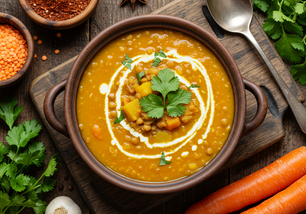 Spicy Lentil and Vegetable Soup