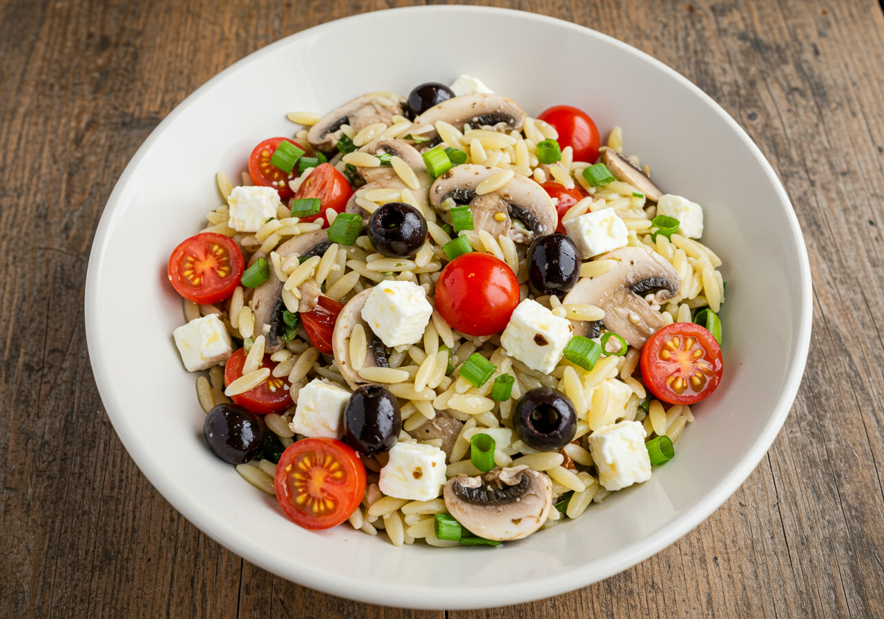 Mediterranean Orzo Salad with Feta and Olives