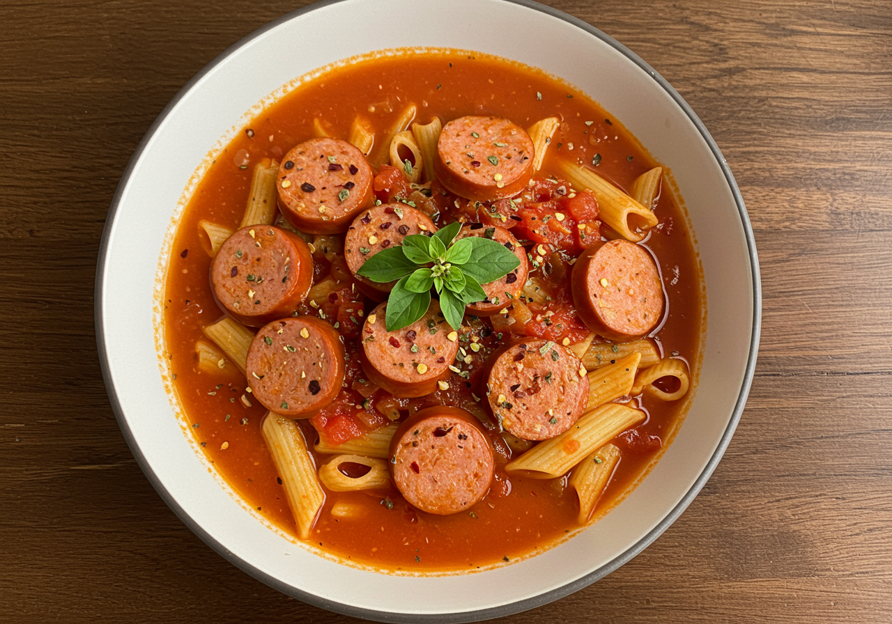 Sausage and Tomato Soup Pasta