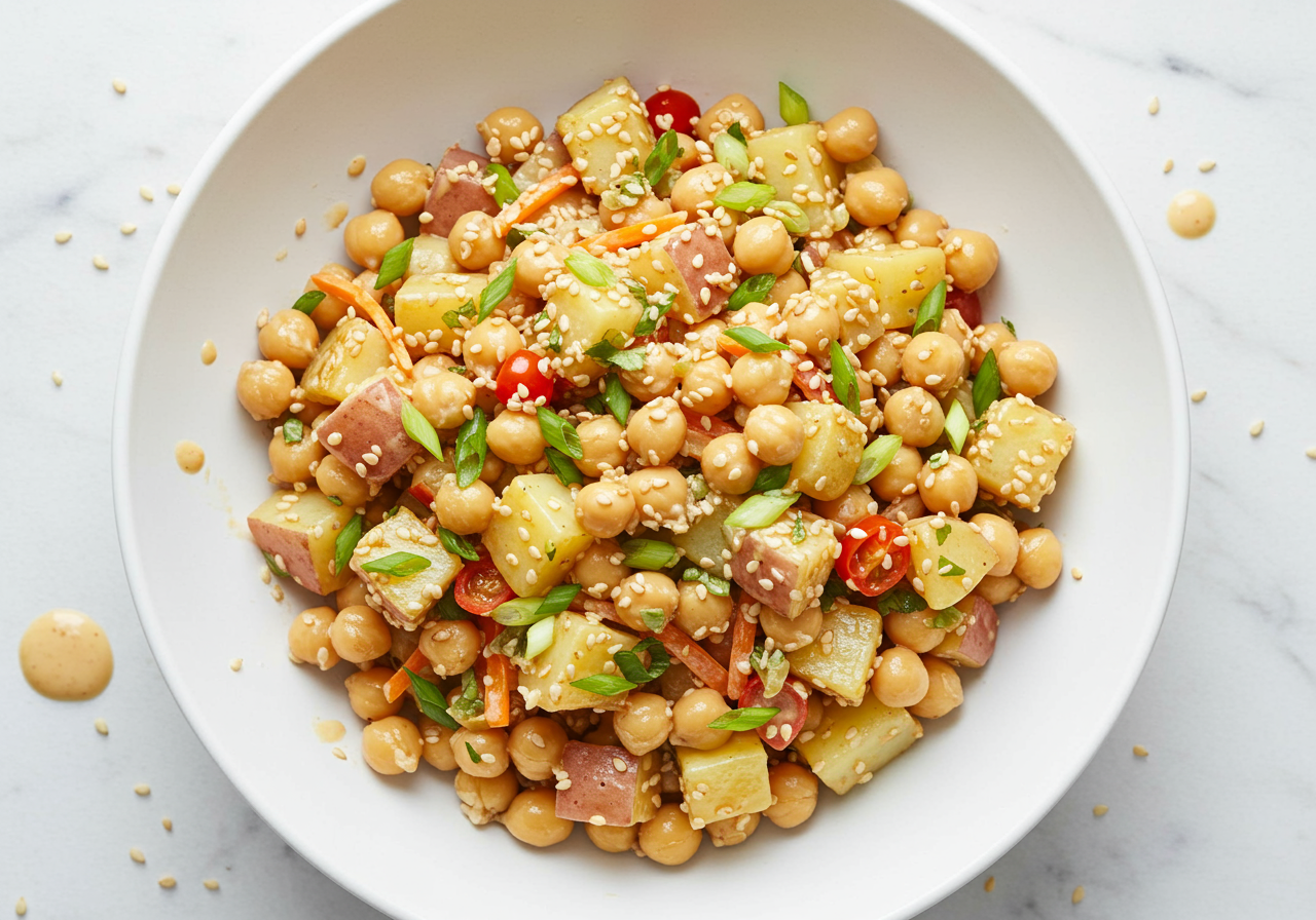 Korean-Inspired Chickpea Potato Salad