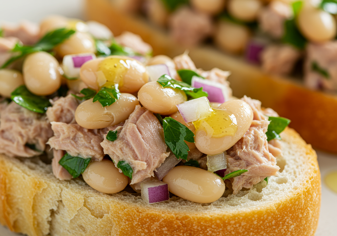 Tuna & White Bean Salad on D'Italiano Bread