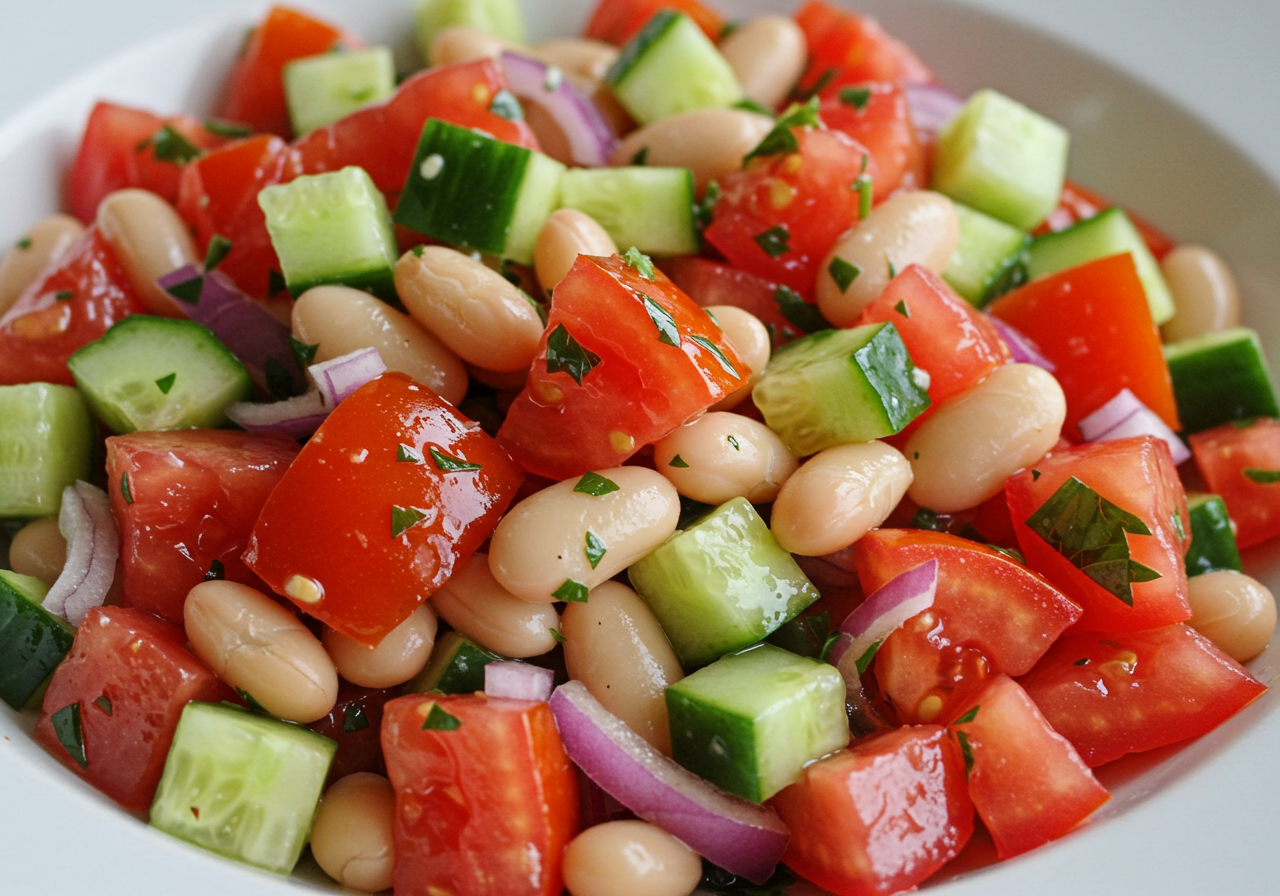 Mediterranean Tomato & White Bean Salad