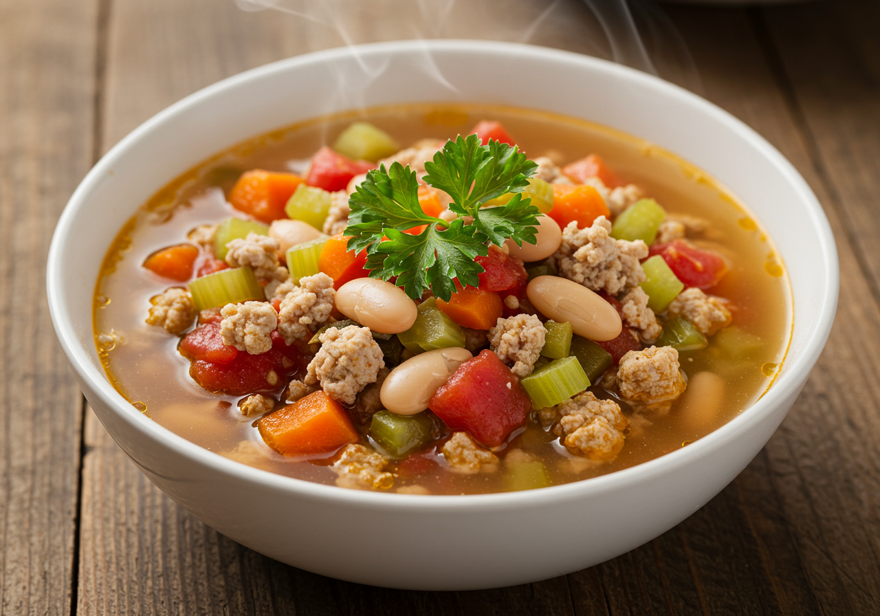 Tuscan Turkey and White Bean Soup