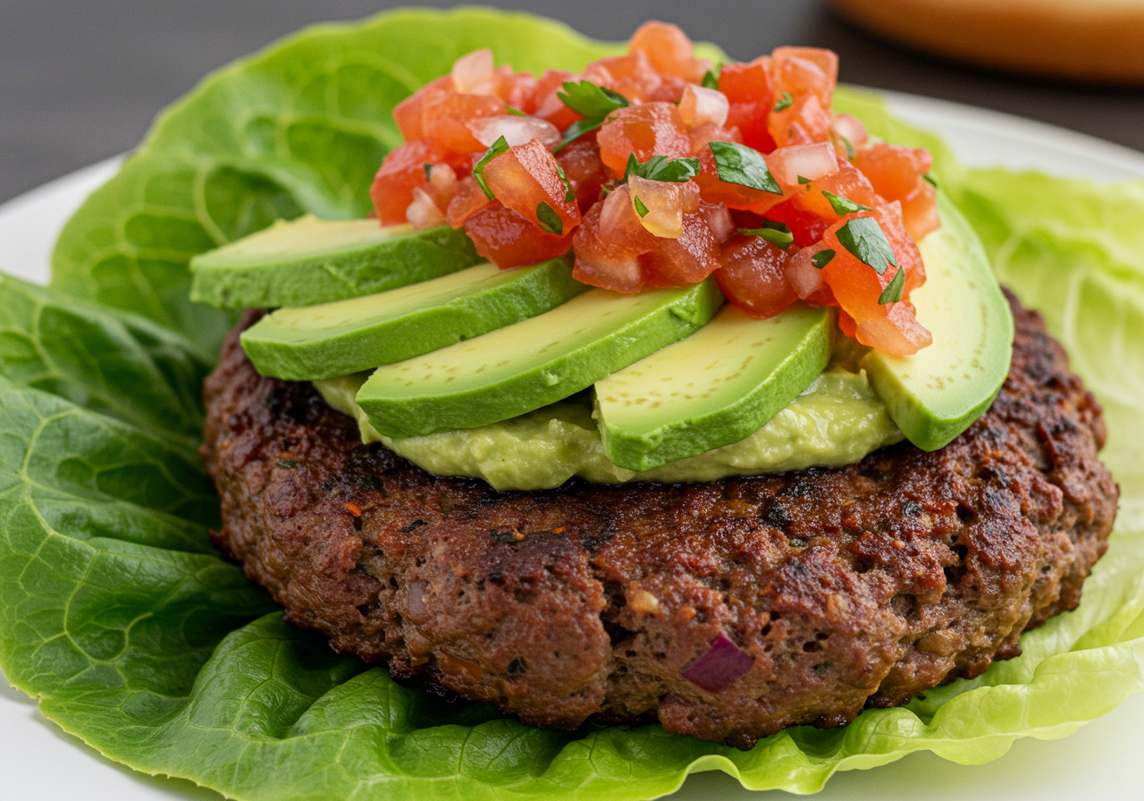 American Black Bean Burgers on Lettuce Wraps