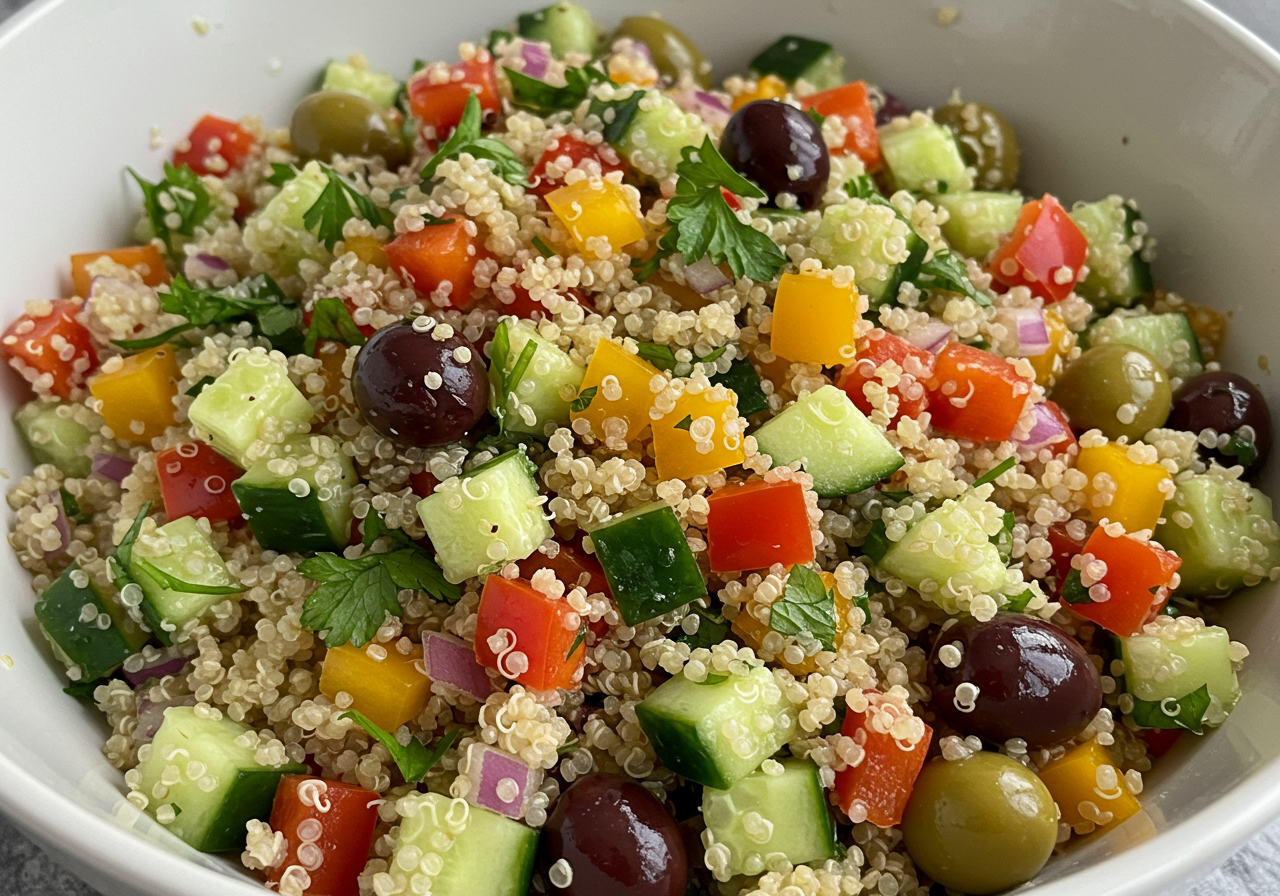 Mediterranean Quinoa Salad (GF, DF, Vegetarian)