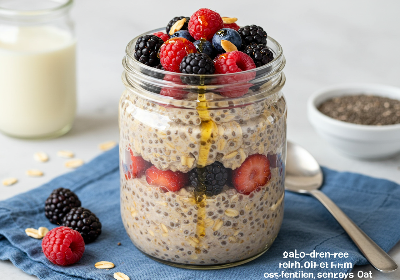Dairy-Free Gluten-Free Overnight Oats with Berries