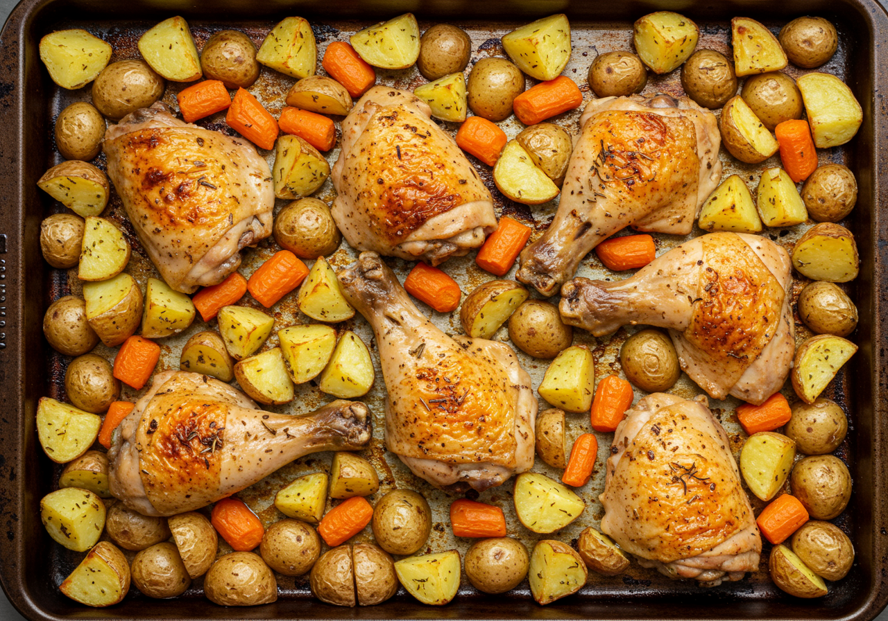 One-Pan Roasted Chicken with Potatoes and Carrots (Canadian)
