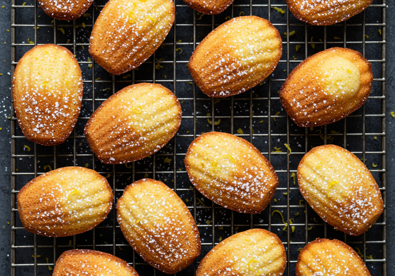 French Madeleine Cookies with Lemon Zest & Almond Extract