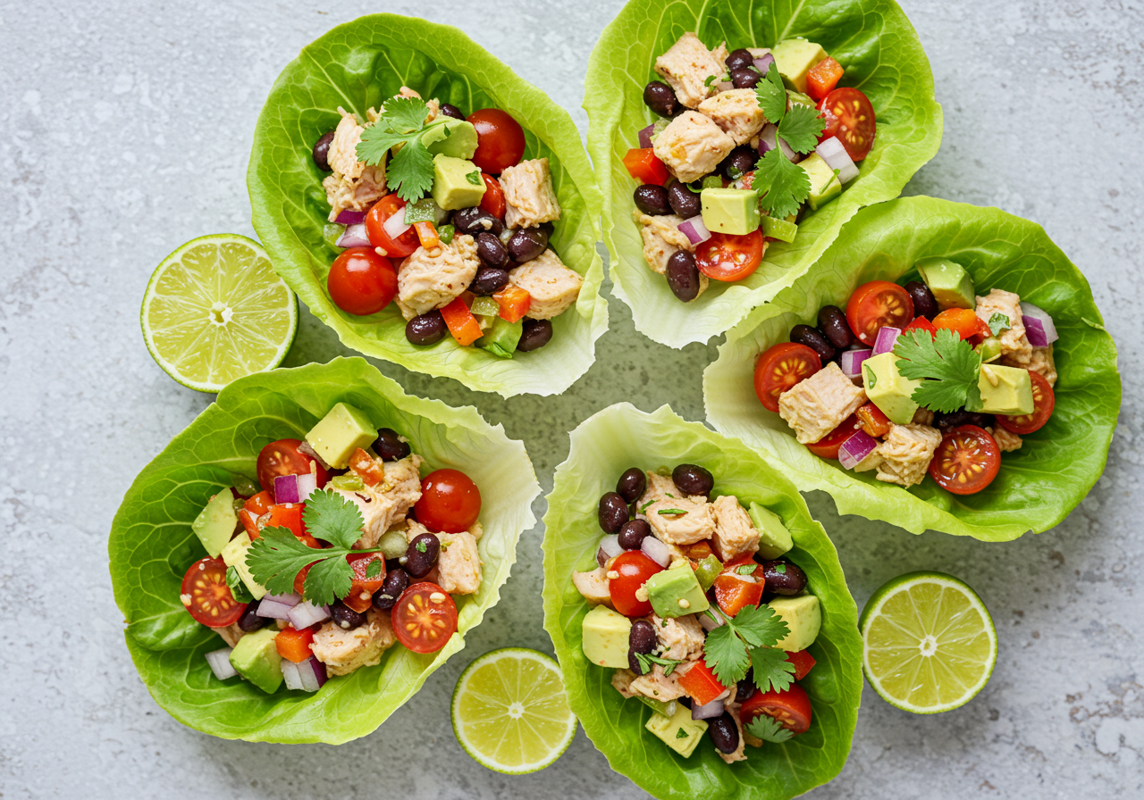 Mexican Chicken Salad Lettuce Wraps