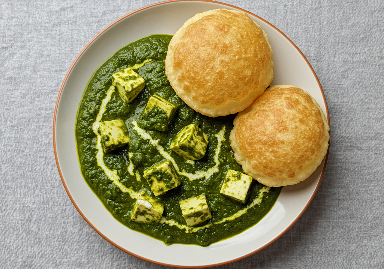 Saag Paneer with Roti