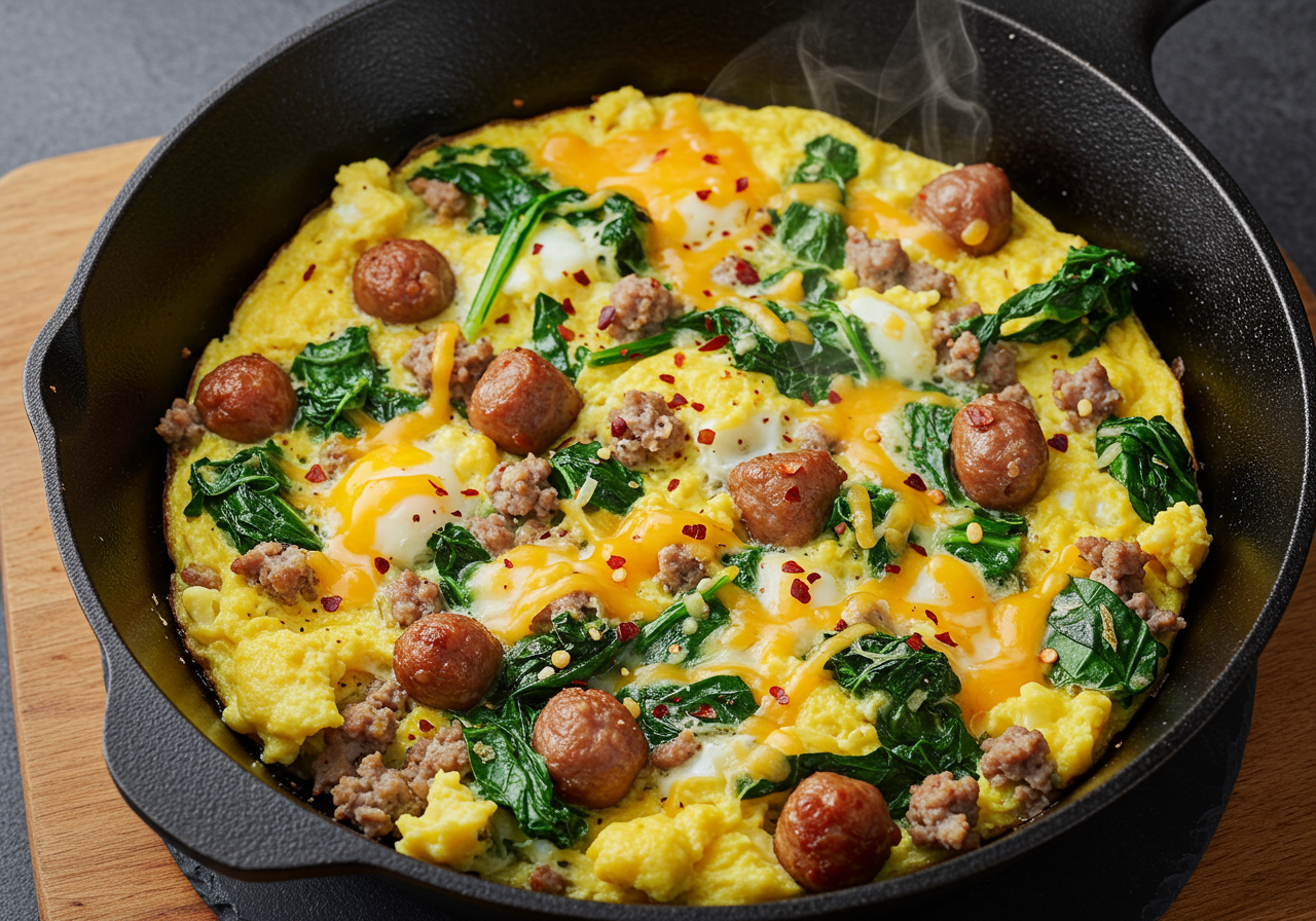 Keto Sausage and Egg Scramble