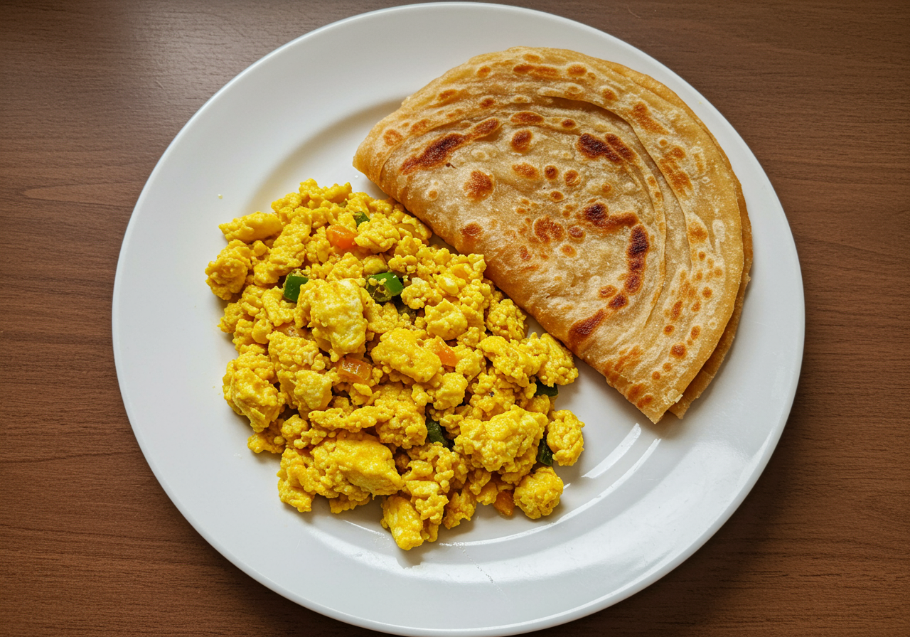 Egg Bhurji with Paratha