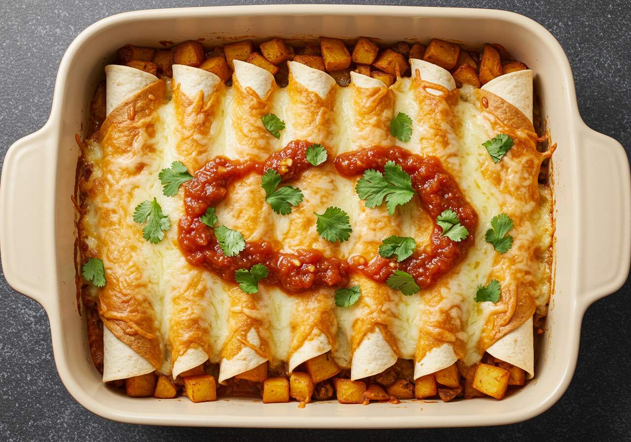 Potato and Carrot Mexican Enchiladas