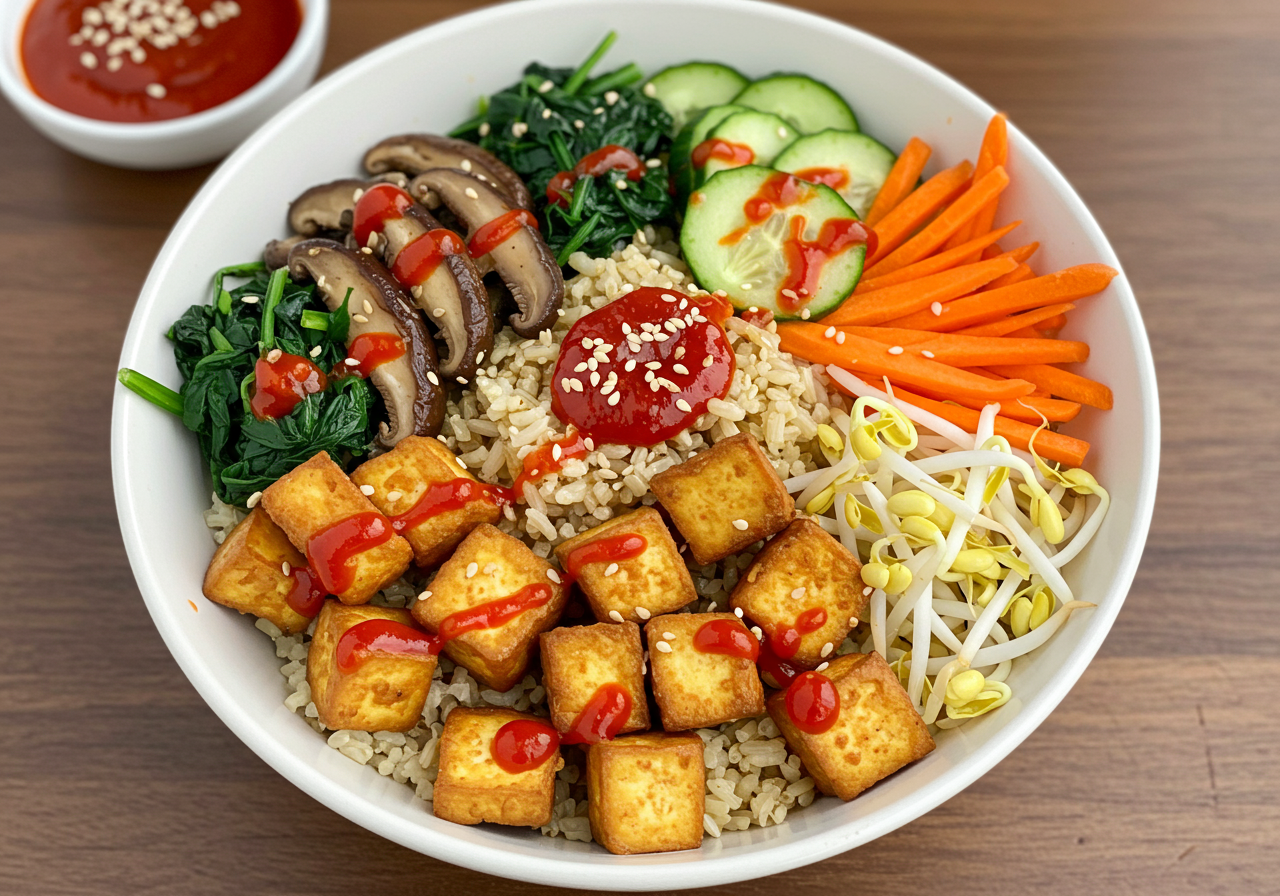 Korean Bibimbap Bowl (Vegetarian, Gluten-Free, Dairy-Free)