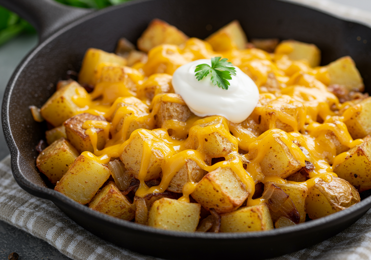Potato and Cheddar Pierogi Skillet