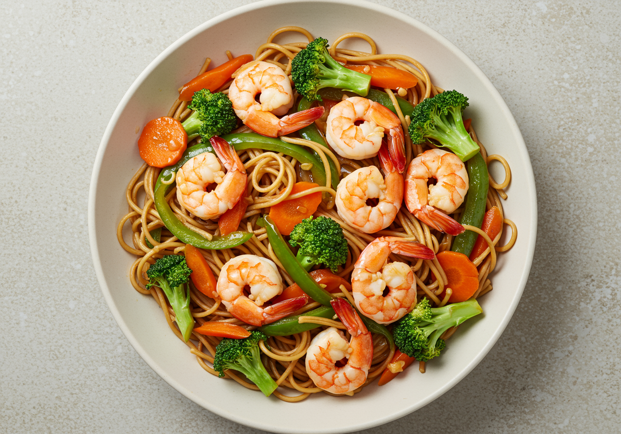 Shrimp Stir-Fry with Noodles