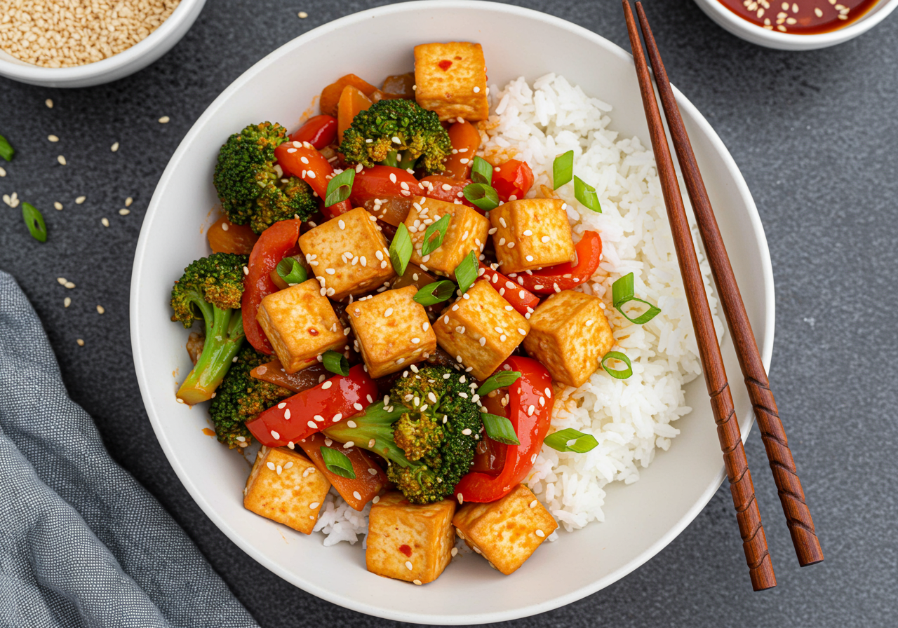 Spicy Korean Tofu Stir-Fry