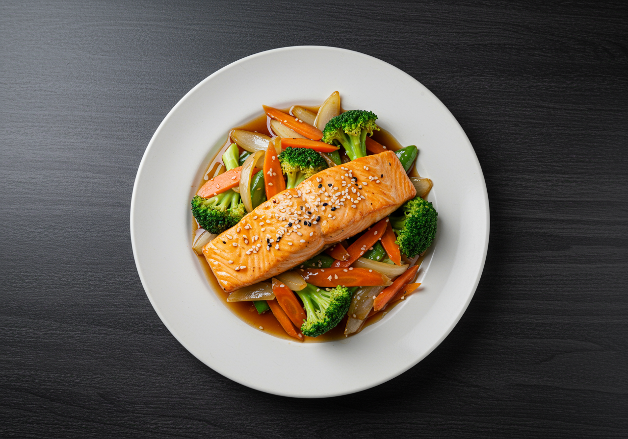 Teriyaki Salmon with Stir-Fried Vegetables