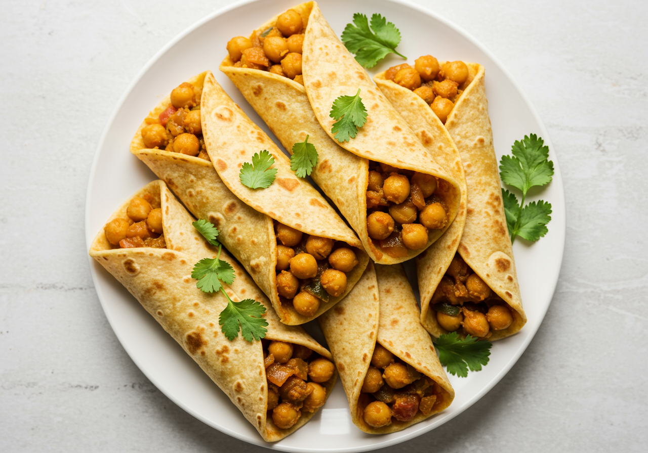 Quick Chana Masala Wraps
