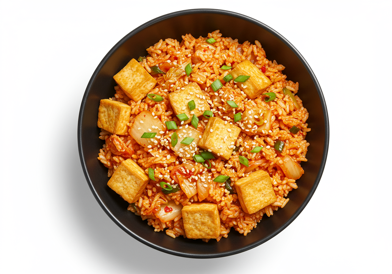 Korean Kimchi Fried Rice with Tofu