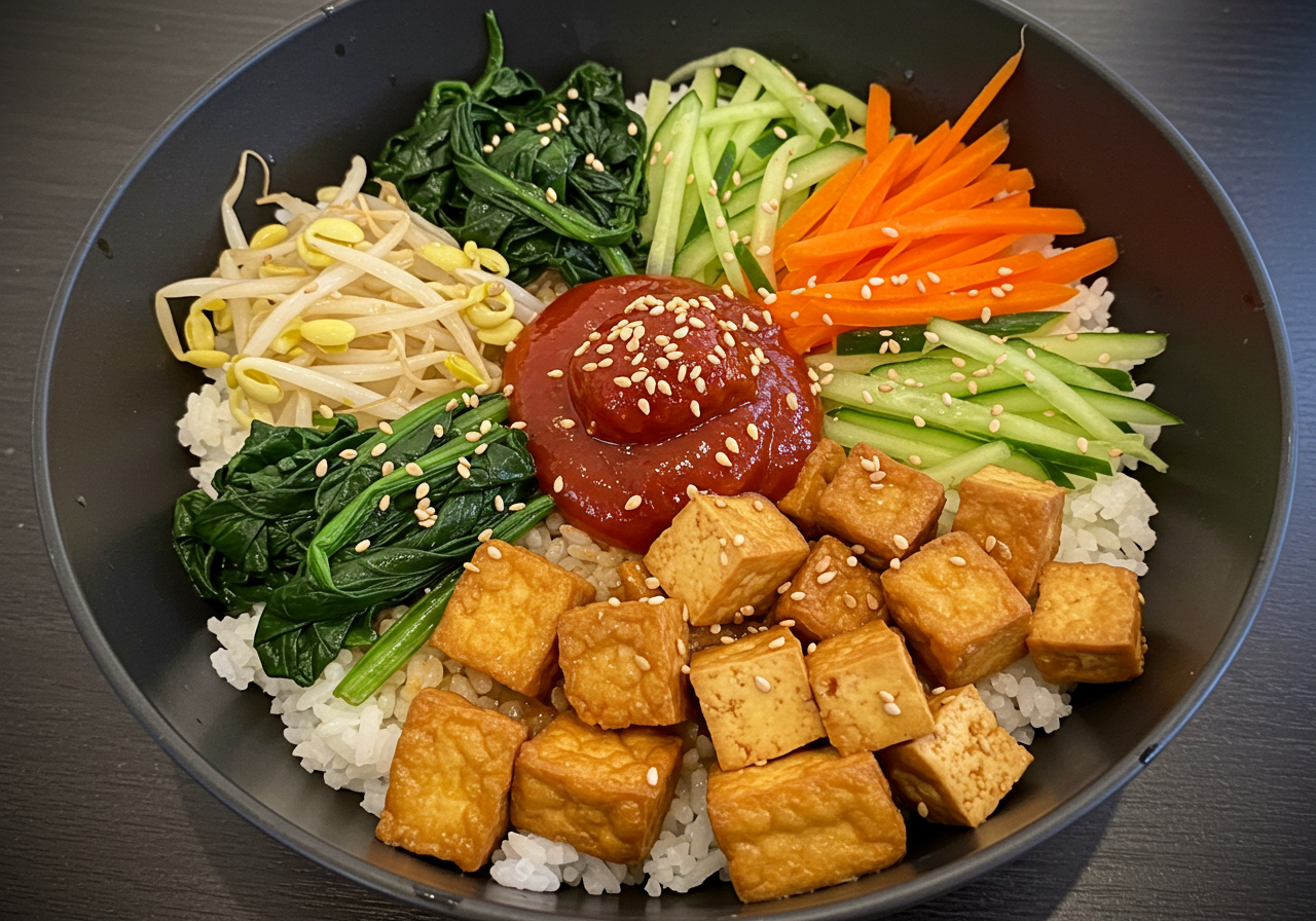 Korean Bibimbap Bowl (Vegetarian, Dairy-Free, Gluten-Free)