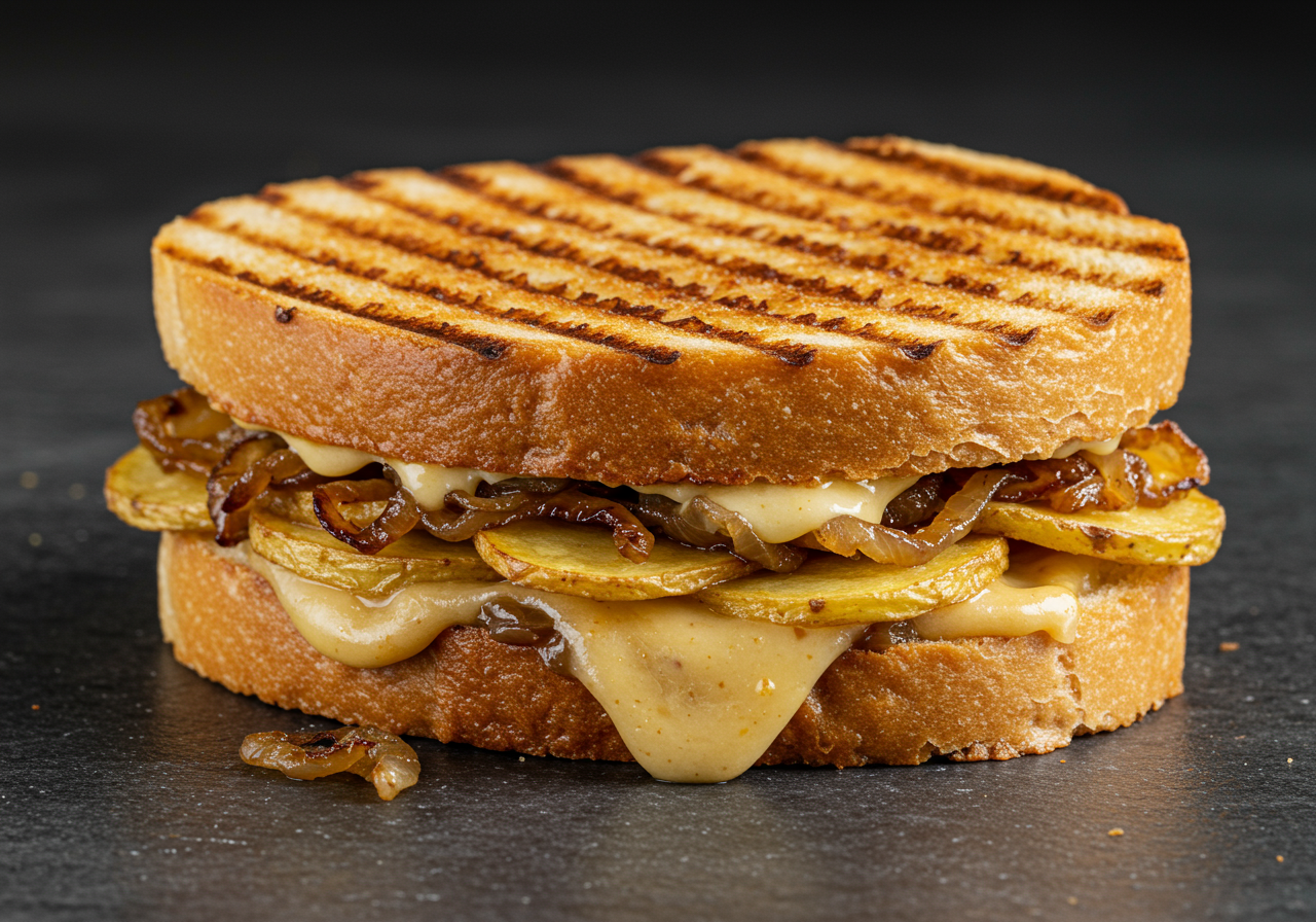 Vegan Potato & Onion Grilled Cheese