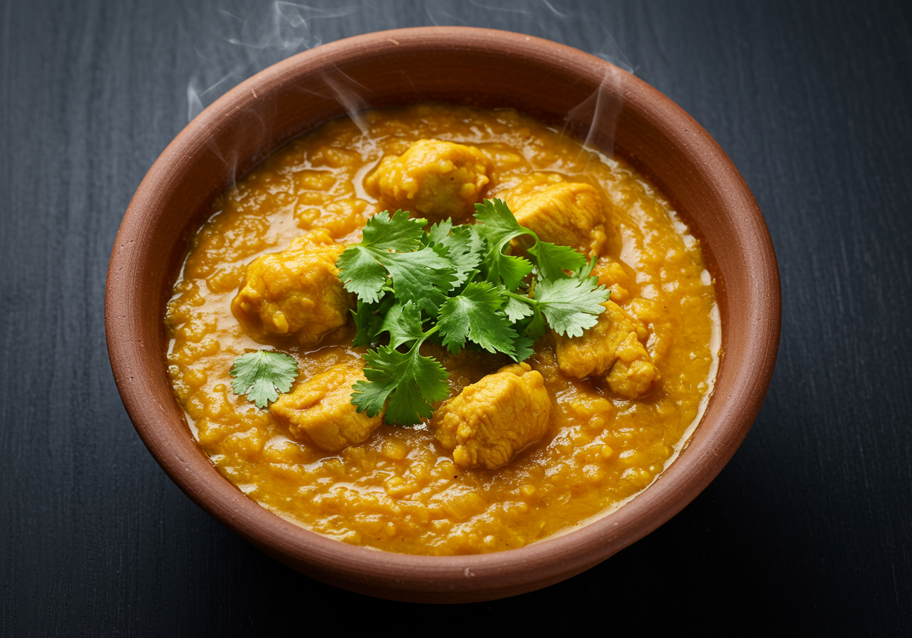 Indian Spiced Lentil Soup with Chicken