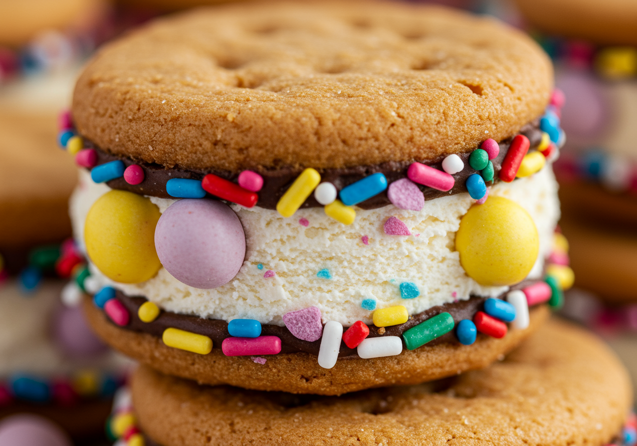 Mini Egg Ice Cream Sandwiches