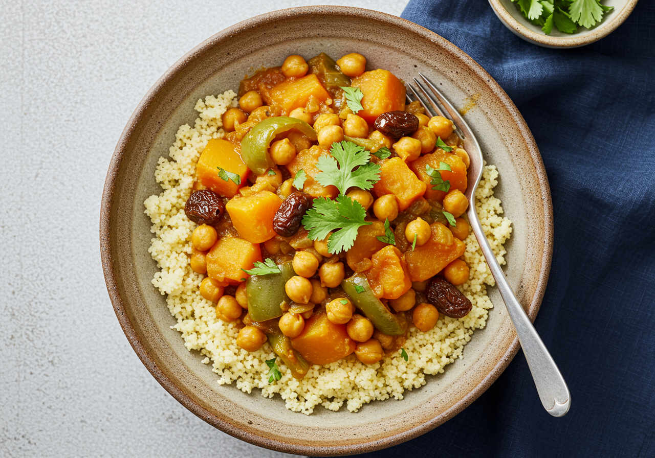 Chickpea and Vegetable Tagine with Couscous